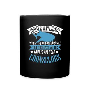 Rorqual bleu pour béluga et mammifères marins - Mug uni - noir - Devant