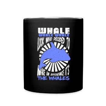 Beluga Whale Design for Marine Mammals and Orca - Full Colour Mug - black - Front