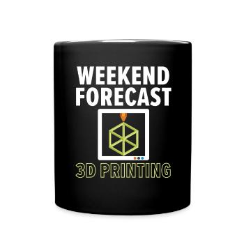 Wochenendvorhersage 100% Chance auf 3D-Druck - Tasse einfarbig - Schwarz - Vorne