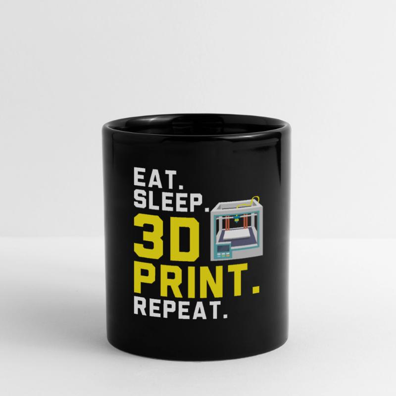 Alimentation Sommeil 3D Impression 3D Répéter Machiniste 3D Mug uni