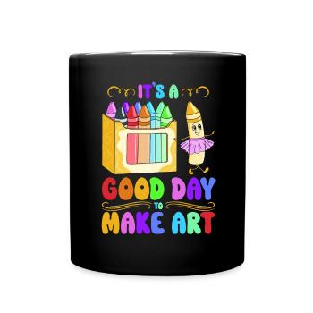 Kunstlehrer Lustiger Spruch Kunstkurs Kunstklasse - Tasse einfarbig - Schwarz - Vorne