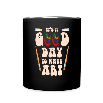Kunstlehrer Lustiger Spruch Kunstkurs Kunstklasse - Tasse einfarbig - Schwarz - Vorne