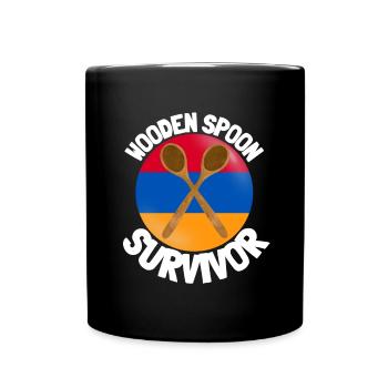 J’ai survécu à la cuillère de bois - Parenting - Mug uni - noir - Devant