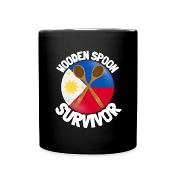 J’ai survécu à la cuillère de bois - Parenting - Mug uni - noir - Devant