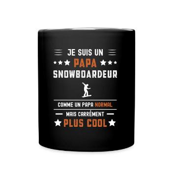 papa snowboardeur papa normal snowboard - Mug uni - noir - Devant