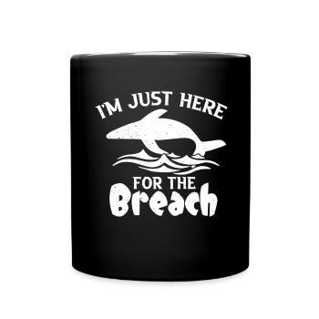 Whale design for whales and blue whales or beluga whales - Full Colour Mug - black - Front