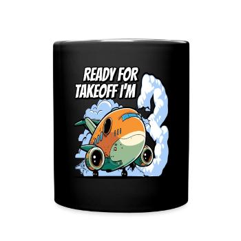 Ready for Takeoff I'm 3 - 3nd Birthday Boy - Tasse einfarbig - Schwarz - Vorne