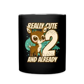 vraiment mignon et déjà 2 - anniversaire des enfants fauves - Mug uni - noir - Devant