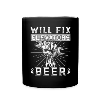 Elevator Inspector - Elevator Mechanic - Full Colour Mug - black - Front