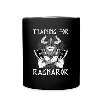 Training For Ragnarok I Valhalla Viking Mythology - Full Colour Mug - black - Front