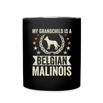Mein Enkel Ist Ein Belgischer Malinois - Tasse einfarbig - Schwarz - Vorne