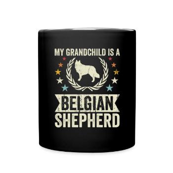 Mon petit-fils est un berger belge - Mug uni - noir - Devant