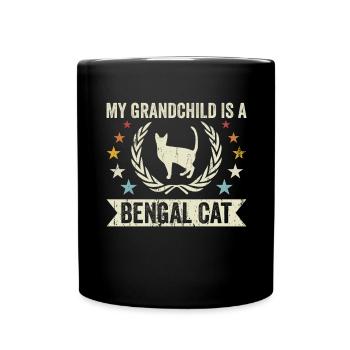 Mein Enkelkind Ist Eine Bengalkatze - Tasse einfarbig - Schwarz - Vorne