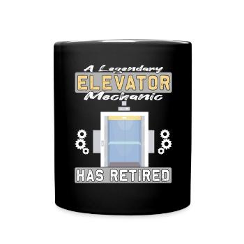 Legendary Elevator Mechanic has Retired - Full Colour Mug - black - Front