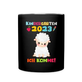 Kindergarten 2023 Ich Komme Jungen Kita Geschenk - Tasse einfarbig - Schwarz - Vorne