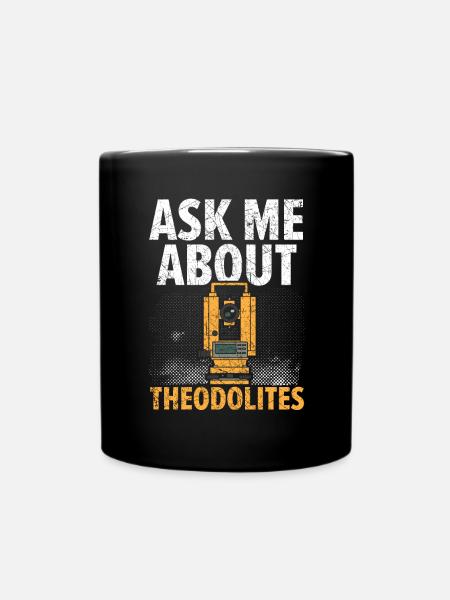 Fragen Sie mich nach Theodoliten Landtechniker - Tasse einfarbig - Schwarz