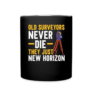 Les vieux géomètres ne meurent jamais, ils en cherchent juste de nouveaux. - Mug uni - noir - Devant