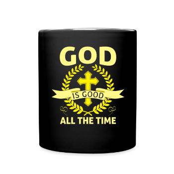 Gott ist Gut Kirche Glaube Christentum Heilig - Tasse einfarbig - Schwarz - Vorne