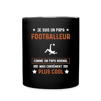 papa footballeur normal père foot - Mug uni - noir - Devant