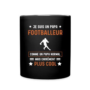 papa footballeur normal père football US - Mug uni - noir - Devant