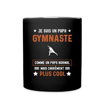papa gymnaste normal père gym - Mug uni - noir - Devant