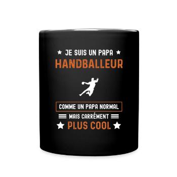 papa handballeur normal père handball - Mug uni - noir - Devant