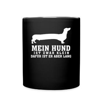 Dachshund Rauhaardackel - Tasse einfarbig - Schwarz - Vorne