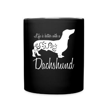 Dachshund Club Dachshund Wire-haired Dachshund - Full Colour Mug - black - Front