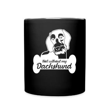 Dachshund Hundeknochen Dackelclub - Tasse einfarbig - Schwarz - Vorne