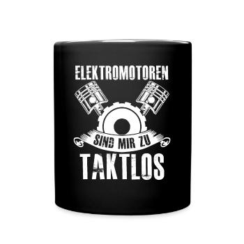 Tuner Verbrenner Motor Hubraum Tuning - Tasse einfarbig - Schwarz - Vorne