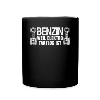 Tuner Benzin Motor Hubraum Tuning - Tasse einfarbig - Schwarz - Vorne