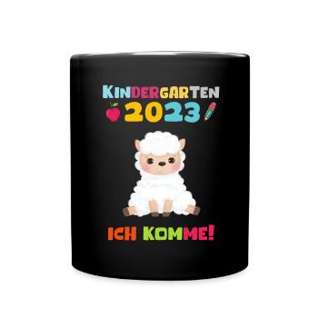 Kindergarten 2023 Ich Komme Jungen Kita Geschenk - Tasse einfarbig - Schwarz - Vorne