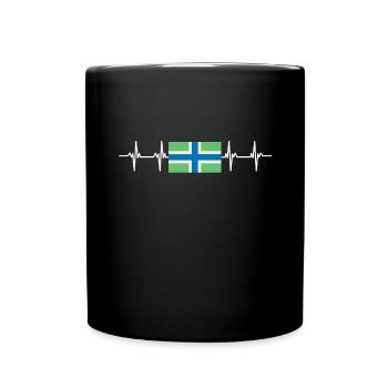 United Kingdom Gloucestershire Flag - Tasse einfarbig - Schwarz - Vorne
