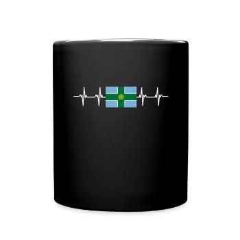 United Kingdom Derbyshire Flag - Tasse einfarbig - Schwarz - Vorne