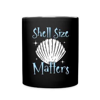 La taille de la coquille est importante Collection de coquillages Beachcomb - Mug uni - noir - Devant