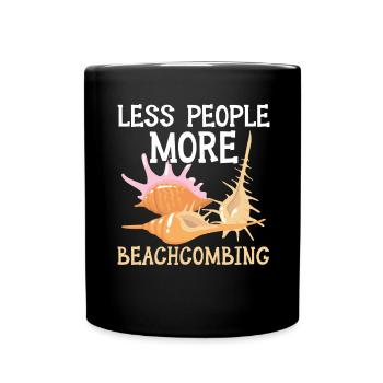 I'd rather collect sea glass Beachcombing - Full Colour Mug - black - Front