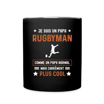 papa rugbyman normal père rugby homme - Mug uni - noir - Devant