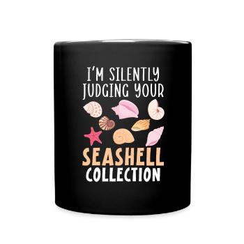Je juge silencieusement ta coquille Beachc - Mug uni - noir - Devant