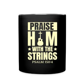 Christian Music Guitar Church Music Faith - Full Colour Mug - black - Front