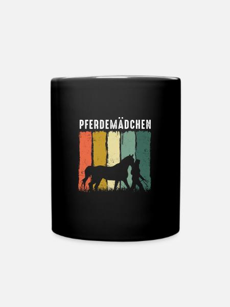 Pferdemädchen I Reiten Haflinger Pferdehof - Tasse einfarbig - Schwarz