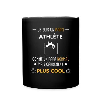 je suis un papa athlète saut en hauteur - Mug uni - noir - Devant