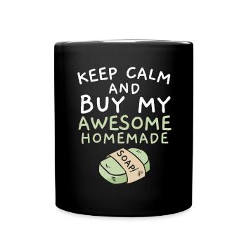 Restez calme et achetez mon génial savon maison Seifenh - Mug uni - noir - Devant