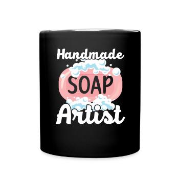 Handmade Soap Artist Soap Soap Cream - Full Colour Mug - black - Front