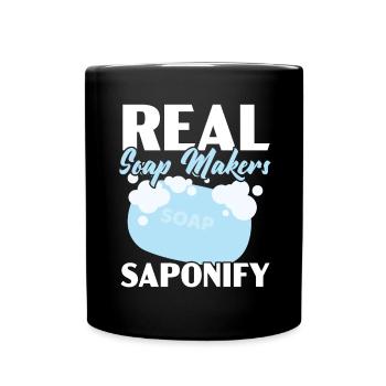 Real soap makers Saponify soaping soap barley - Full Colour Mug - black - Front