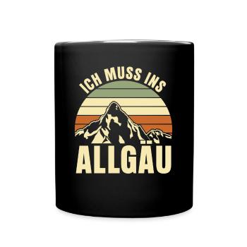 Allgäu Wandern Allgäuer - Tasse einfarbig - Schwarz - Vorne