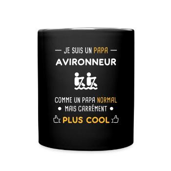 je suis un papa avironneur aviron - Mug uni - noir - Devant
