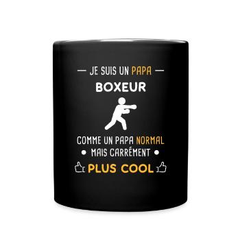 je suis un papa boxeur boxe combat - Mug uni - noir - Devant