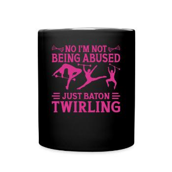 Bâton Twirling Staff Jonglage Gymnastik mit Stab - Tasse einfarbig - Schwarz - Vorne