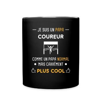 je suis un papa coureur marathon - Mug uni - noir - Devant