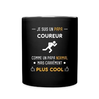 je suis un papa coureur running - Mug uni - noir - Devant